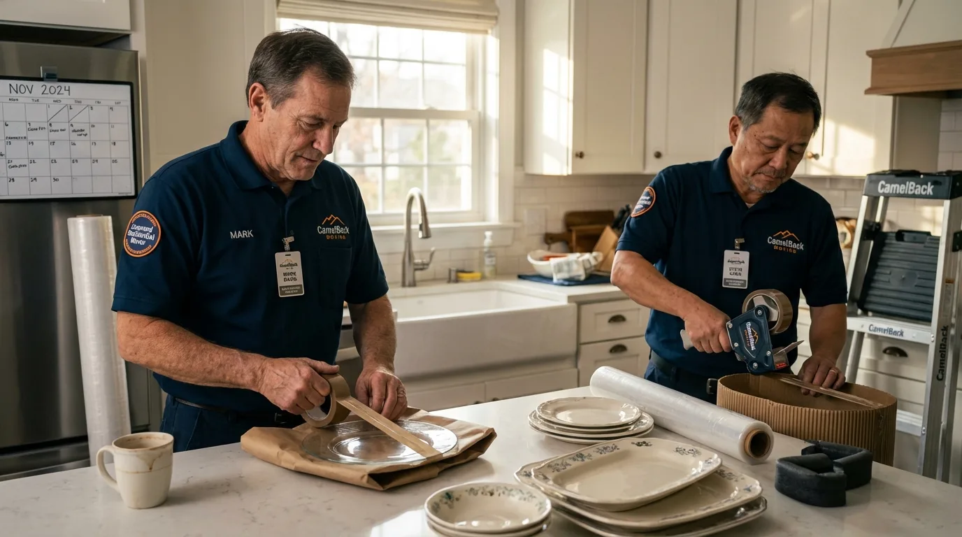 Professional crew packing kitchen dishware in Rainbow City, AL